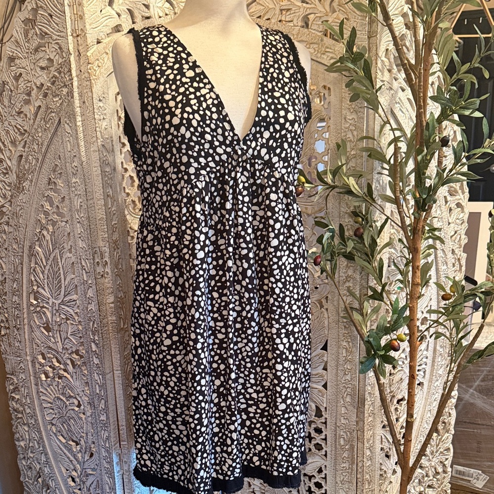 Umgee Black and White Polka Dot Mini Dress